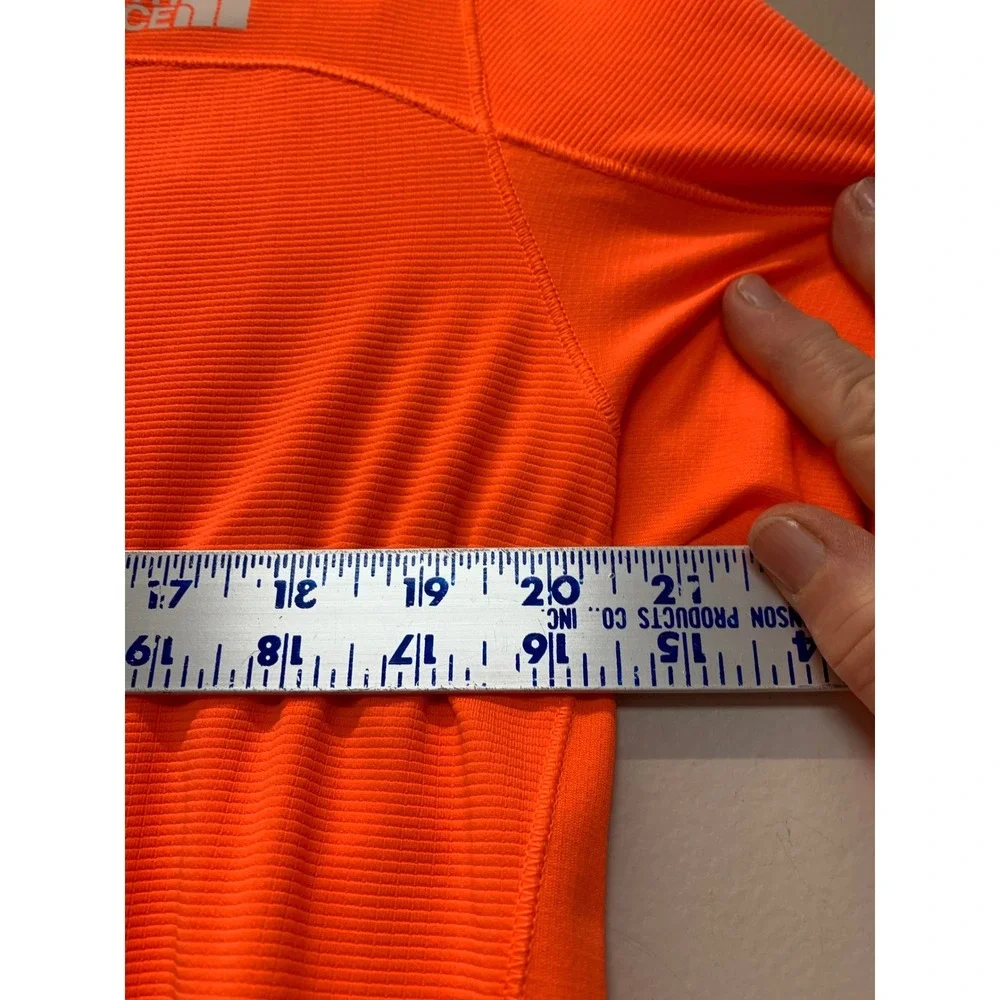 The North Face Quarter Zip Pullover Mens Medium Orange Excellent Thumbholes NF0A